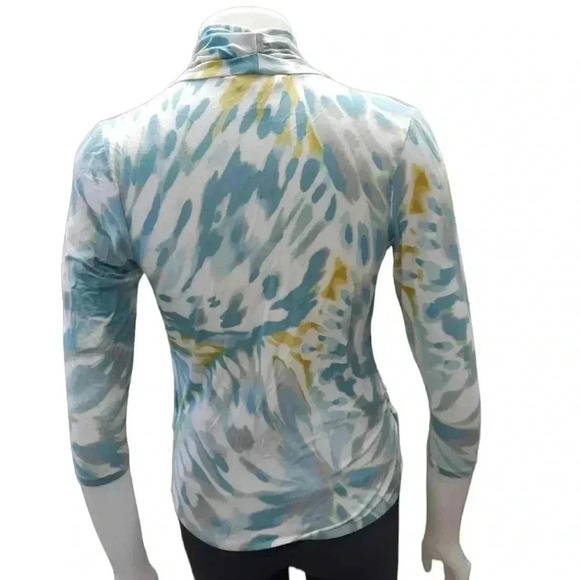 Tommy Bahama Tie Dye Floral Stretch Wrap Style Stretch Top Size Small - Picture 3 of 9